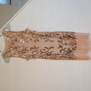 Rose Gold Sequin Flapper Dress